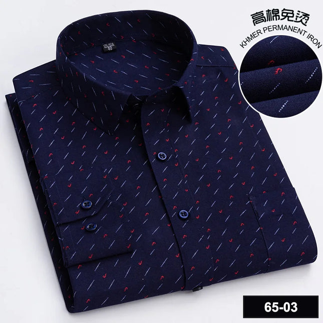 BAMBOOPLE Men's Long Sleeve Casual Shirt - Fashion Print, Standard Fit