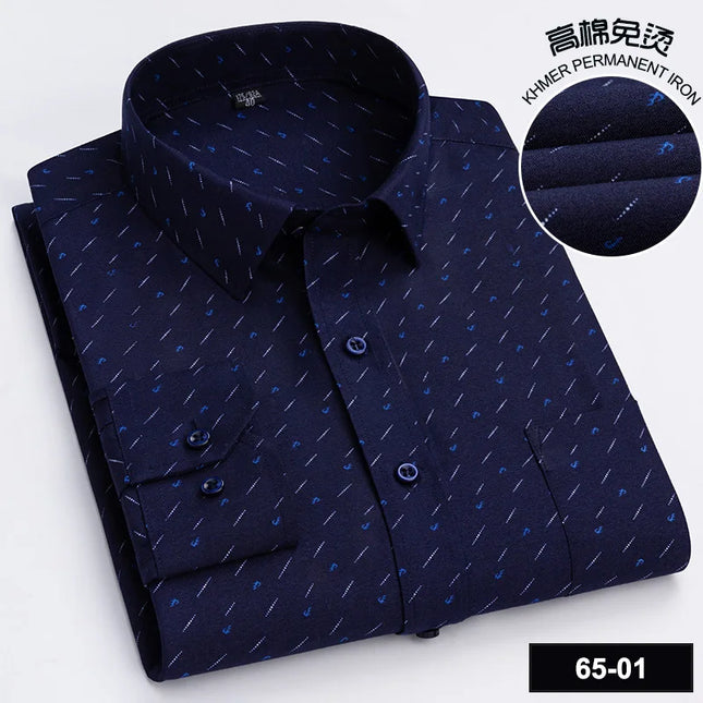 BAMBOOPLE Men's Long Sleeve Casual Shirt - Fashion Print, Standard Fit
