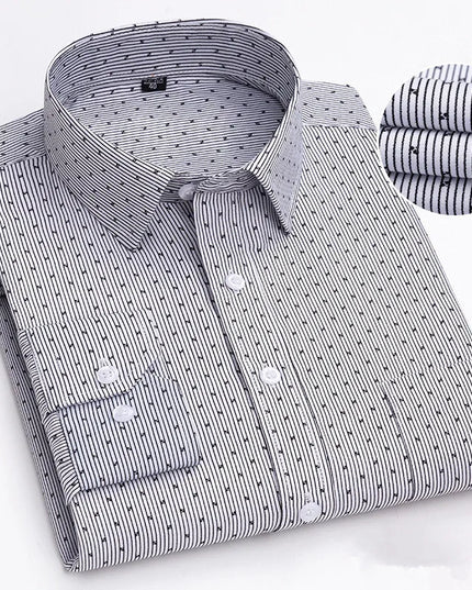 BAMBOOPLE Men's Long Sleeve Casual Shirt - Fashion Print, Standard Fit