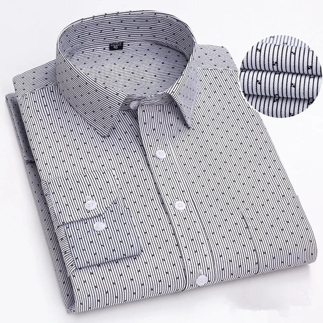 BAMBOOPLE Men's Long Sleeve Casual Shirt - Fashion Print, Standard Fit