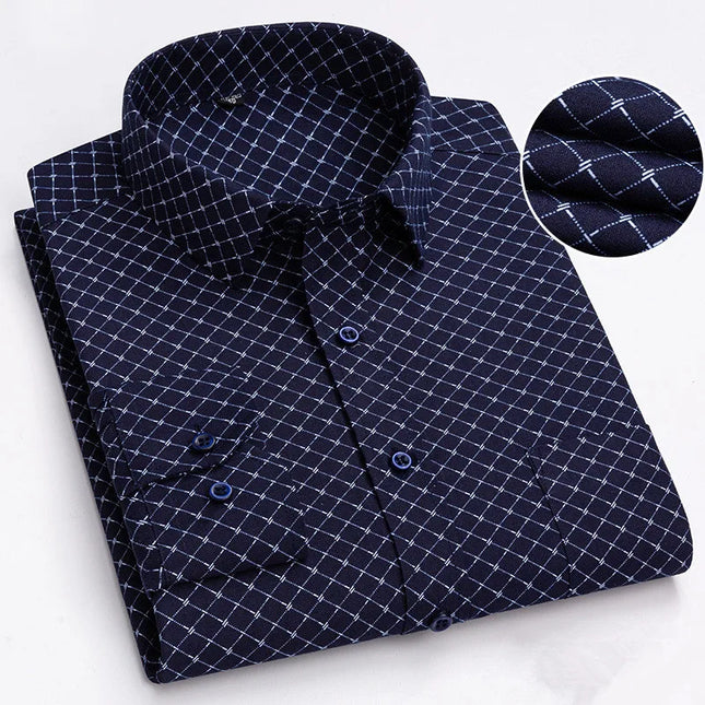 BAMBOOPLE Men's Long Sleeve Casual Shirt - Fashion Print, Standard Fit