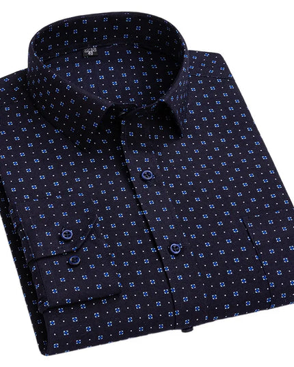 BAMBOOPLE Men's Long Sleeve Casual Shirt - Fashion Print, Standard Fit