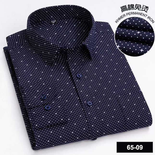BAMBOOPLE Men's Long Sleeve Casual Shirt - Fashion Print, Standard Fit