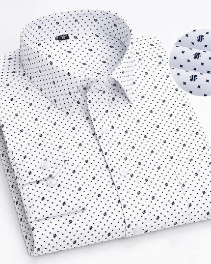 BAMBOOPLE Men's Long Sleeve Casual Shirt - Fashion Print, Standard Fit