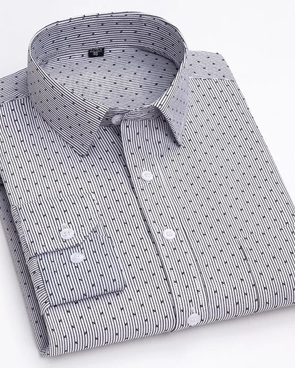 BAMBOOPLE Men's Long Sleeve Casual Shirt - Fashion Print, Standard Fit