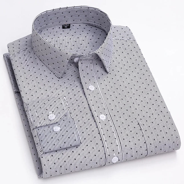 BAMBOOPLE Men's Long Sleeve Casual Shirt - Fashion Print, Standard Fit