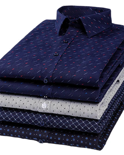 BAMBOOPLE Men's Long Sleeve Casual Shirt - Fashion Print, Standard Fit