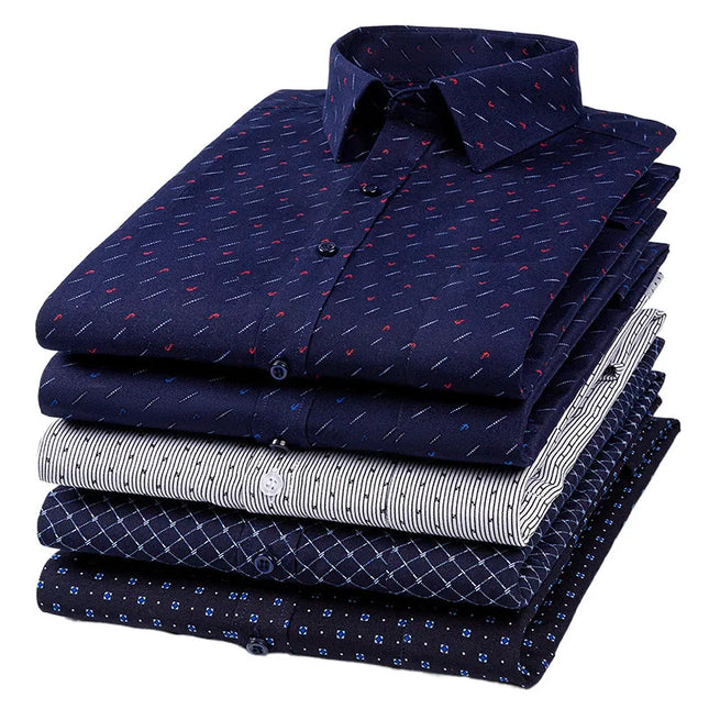 BAMBOOPLE Men's Long Sleeve Casual Shirt - Fashion Print, Standard Fit