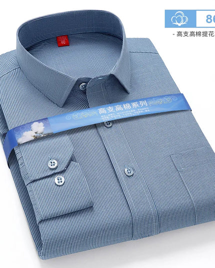BAMBOOPLE Men's Long Sleeve Shirt - Casual Striped Business Wear