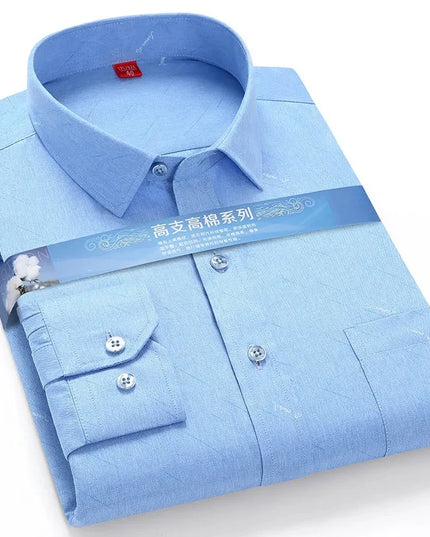 BAMBOOPLE Men's Long Sleeve Shirt - Casual Striped Business Wear