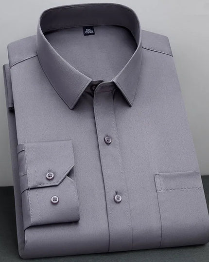 BAMBOOPLE Non-Iron Long Sleeve Shirt - Anti-Wrinkle, Business Casual