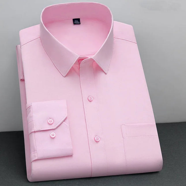 BAMBOOPLE Non-Iron Long Sleeve Shirt - Anti-Wrinkle, Business Casual