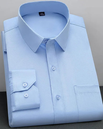 BAMBOOPLE Non-Iron Long Sleeve Shirt - Anti-Wrinkle, Business Casual