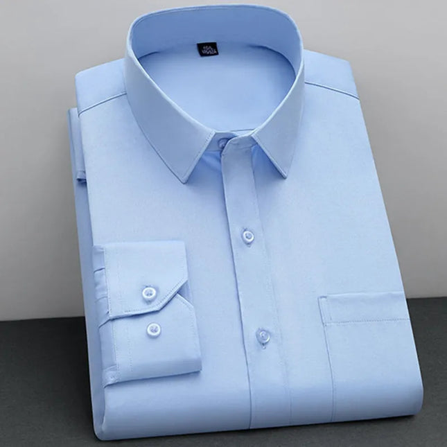 BAMBOOPLE Non-Iron Long Sleeve Shirt - Anti-Wrinkle, Business Casual
