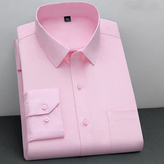 BAMBOOPLE Non-Iron Long Sleeve Shirt - Anti-Wrinkle, Business Casual