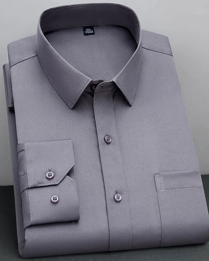 BAMBOOPLE Non-Iron Long Sleeve Shirt - Anti-Wrinkle, Business Casual