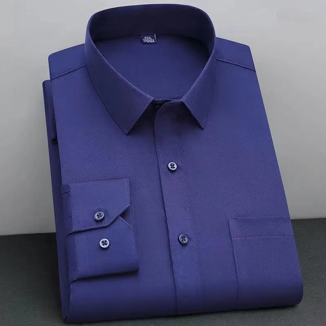 BAMBOOPLE Non-Iron Long Sleeve Shirt - Anti-Wrinkle, Business Casual