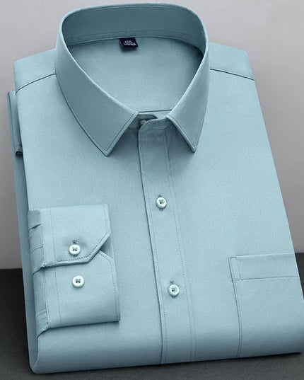 BAMBOOPLE Non-Iron Long Sleeve Shirt - Anti-Wrinkle, Business Casual