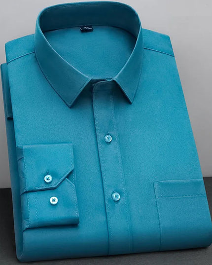 BAMBOOPLE Non-Iron Long Sleeve Shirt - Anti-Wrinkle, Business Casual