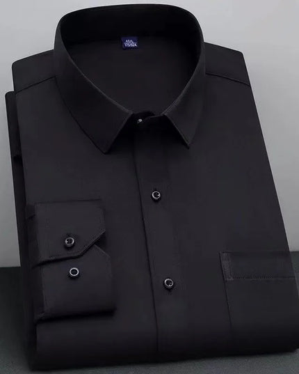 BAMBOOPLE Non-Iron Long Sleeve Shirt - Anti-Wrinkle, Business Casual