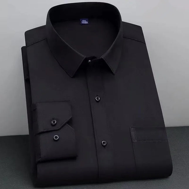 BAMBOOPLE Non-Iron Long Sleeve Shirt - Anti-Wrinkle, Business Casual