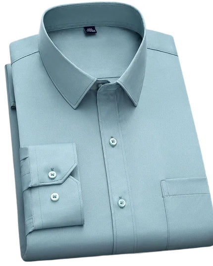 BAMBOOPLE Non-Iron Long Sleeve Shirt - Anti-Wrinkle, Business Casual