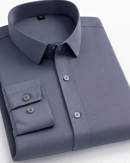BAMBOOPLE Non-Iron Purple Slim Fit Shirts - Soft & Anti-Wrinkle