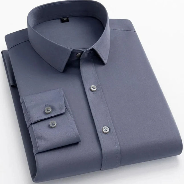 BAMBOOPLE Non-Iron Purple Slim Fit Shirts - Soft & Anti-Wrinkle