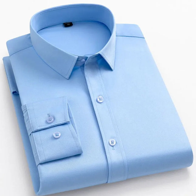 BAMBOOPLE Non-Iron Purple Slim Fit Shirts - Soft & Anti-Wrinkle