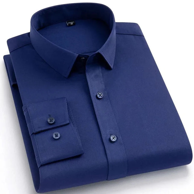 BAMBOOPLE Non-Iron Purple Slim Fit Shirts - Soft & Anti-Wrinkle