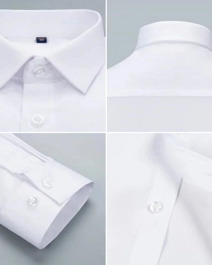Bamboo Fiber Anti-Wrinkle Long Sleeve Men's Dress Shirt - Slim Fit