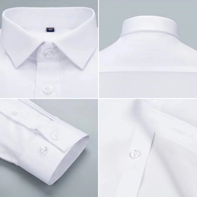 Bamboo Fiber Anti-Wrinkle Long Sleeve Men's Dress Shirt - Slim Fit