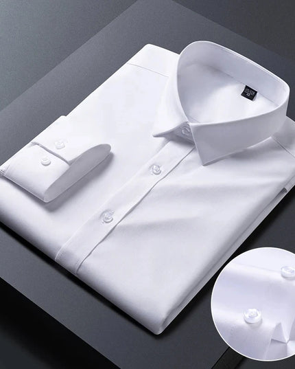 Bamboo Fiber Anti-Wrinkle Long Sleeve Men's Dress Shirt - Slim Fit