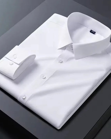 Bamboo Fiber Anti-Wrinkle Long Sleeve Men's Dress Shirt - Slim Fit