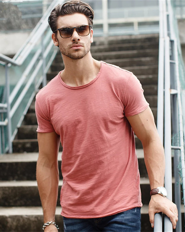 Casual 100% Cotton Men’s T-Shirt - Soft Summer O-Neck Fit