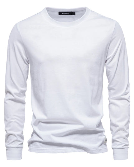 Casual Men's O-Neck Cotton T-Shirt - Spring/Fall Essential