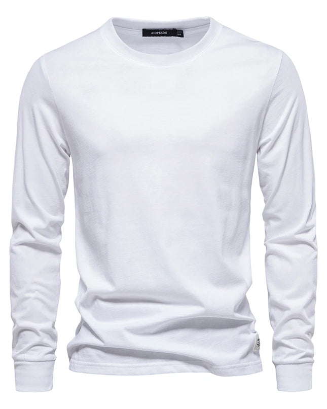 Casual Men's O-Neck Cotton T-Shirt - Spring/Fall Essential