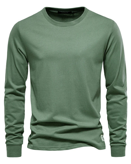 Casual Men's O-Neck Cotton T-Shirt - Spring/Fall Essential