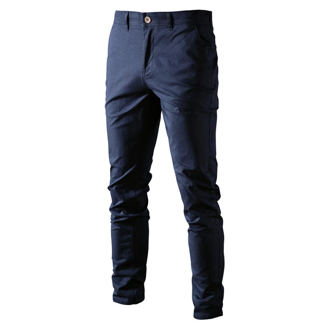 Casual Slim Fit Cotton Men Trousers - Spring & Autumn Comfort