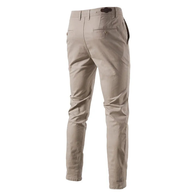 Casual Slim Fit Cotton Men Trousers - Spring & Autumn Comfort
