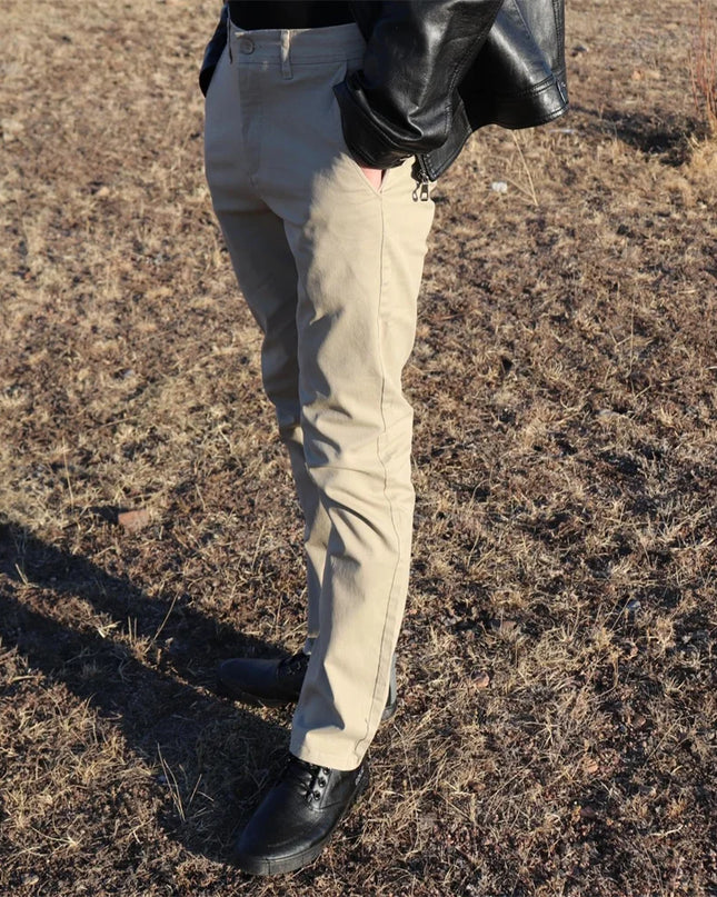 Casual Slim Fit Cotton Men Trousers - Spring & Autumn Comfort
