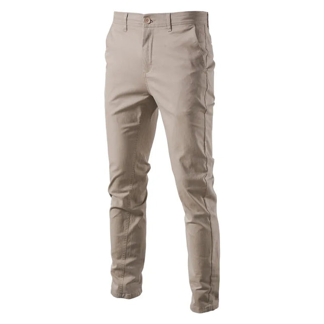 Casual Slim Fit Cotton Men Trousers - Spring & Autumn Comfort