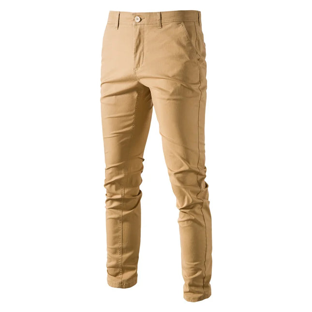 Casual Slim Fit Cotton Men Trousers - Spring & Autumn Comfort