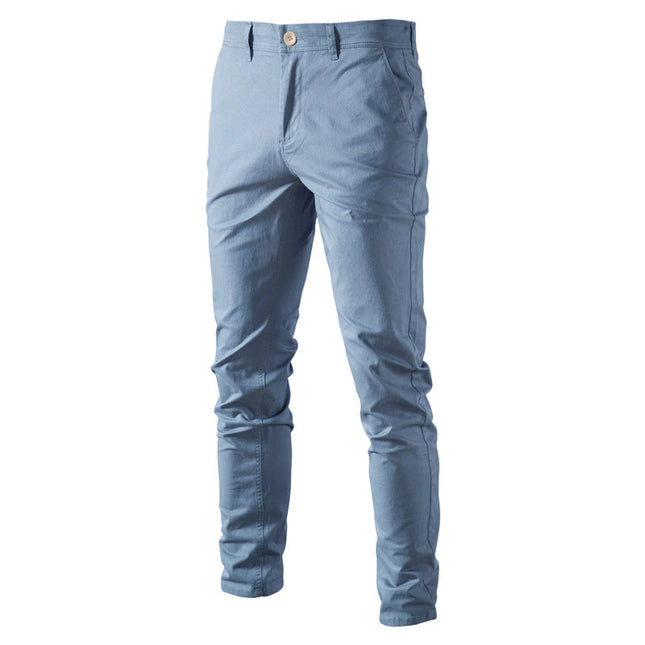 Casual Slim Fit Cotton Men Trousers - Spring & Autumn Comfort