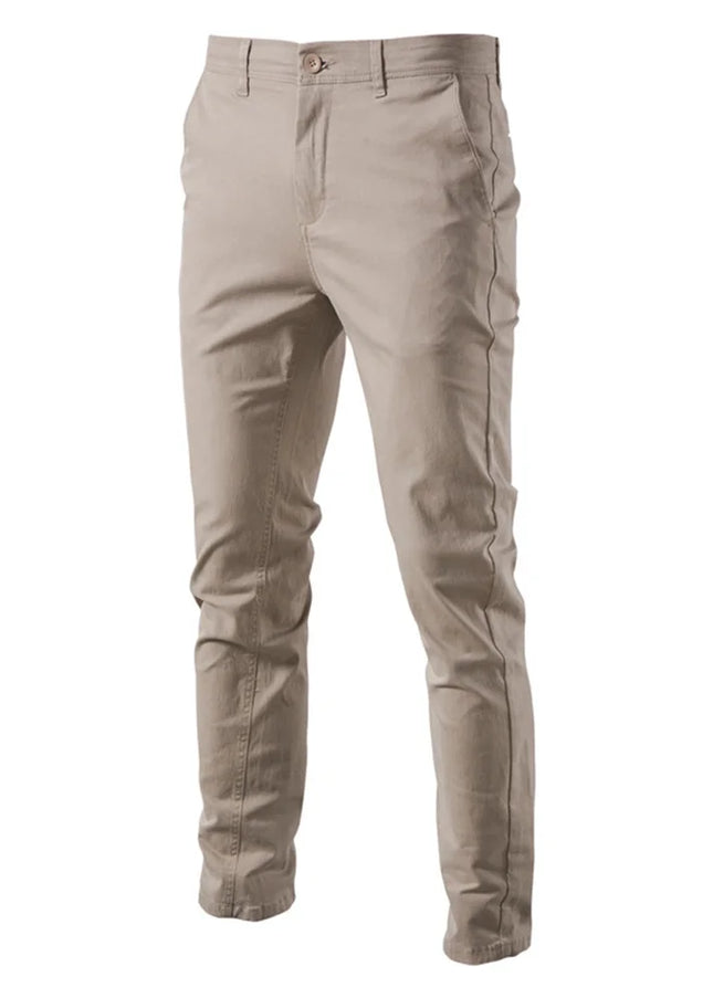 Casual Slim Fit Cotton Men Trousers - Spring & Autumn Comfort