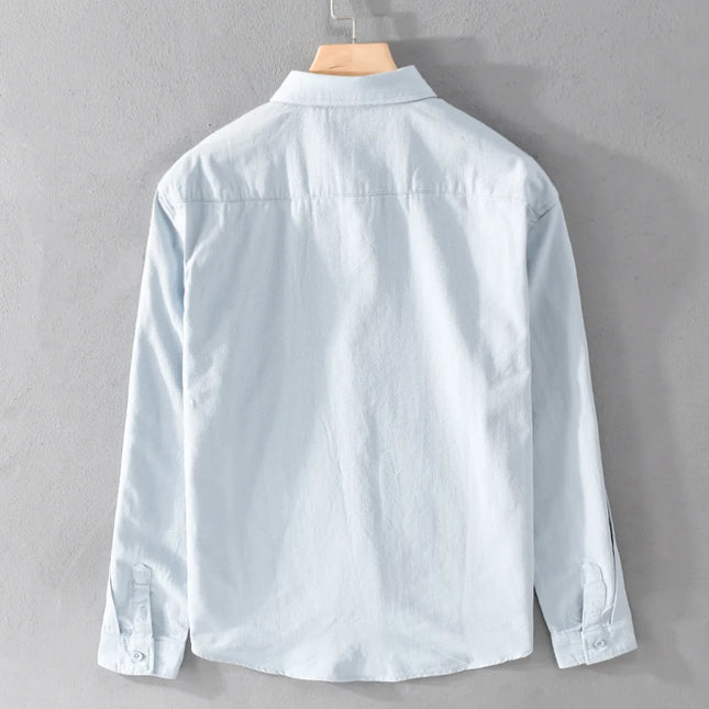 Casual Slim Fit Cotton Shirt - Breathable Long Sleeve for Outdoor Style