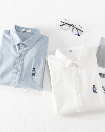 Casual Slim Fit Cotton Shirt - Breathable Long Sleeve for Outdoor Style