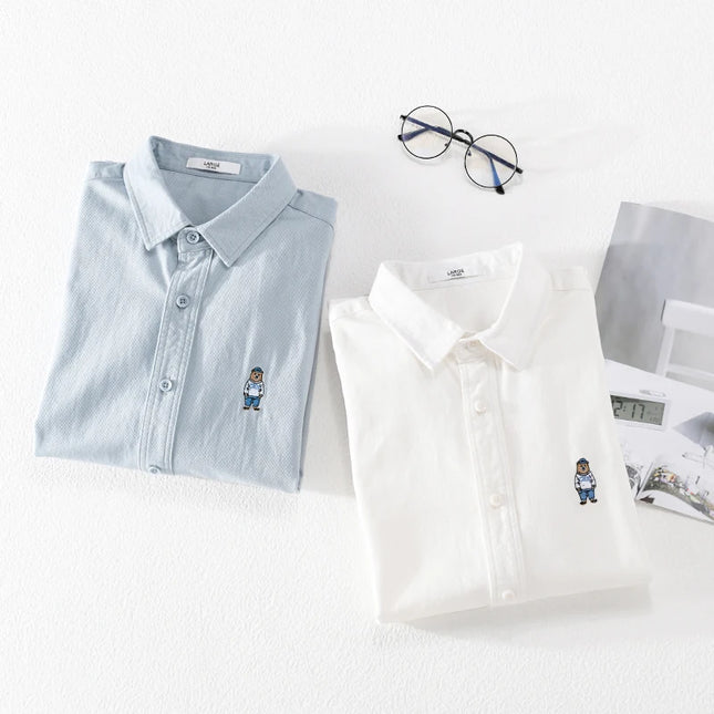 Casual Slim Fit Cotton Shirt - Breathable Long Sleeve for Outdoor Style