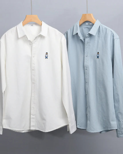 Casual Slim Fit Cotton Shirt - Breathable Long Sleeve for Outdoor Style