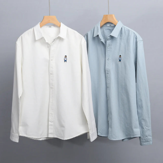 Casual Slim Fit Cotton Shirt - Breathable Long Sleeve for Outdoor Style